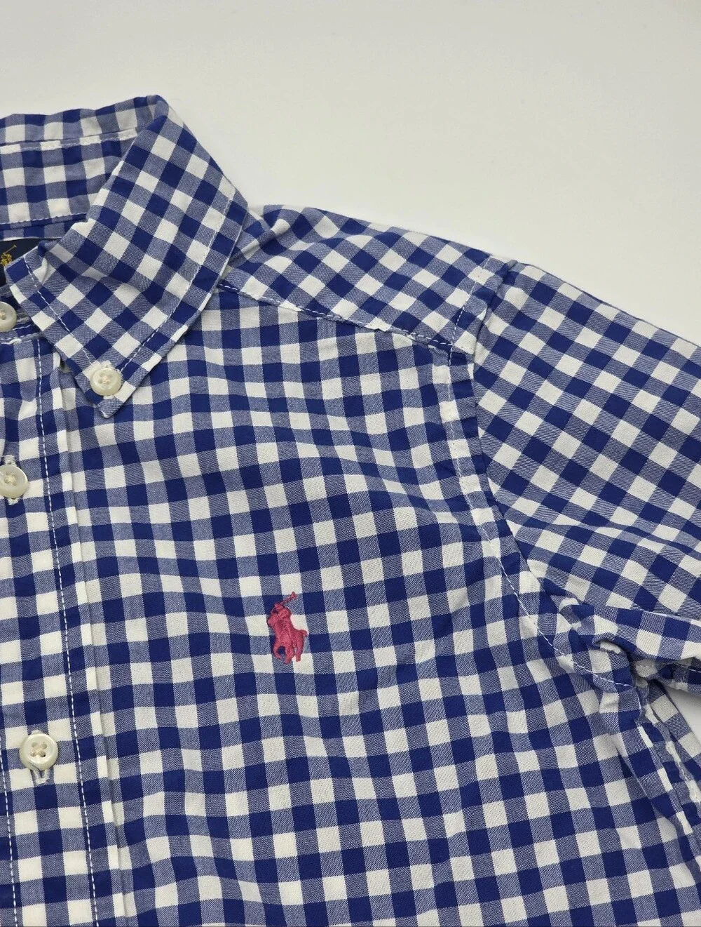 Ralph Lauren boys' short-sleeved gingham button down shirt size 2T